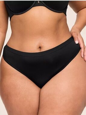 Cacique Black Cotton Thong Panties - Pack of 4